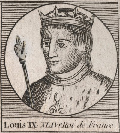 Portrét Saint Louis (Saint-Louis, Louis IX (1214-1270) - Saint Louis IX (1214-70) francouzský král - rytina z „Instruction sur l’Histoire de France““ od Charlese Constanta Le Telliera 1821 od Unknown artist