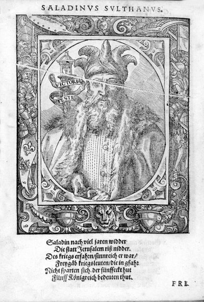 Portrét F Saldina (1138-1193) (Salih Al Din Yusuf Al Ayyubi (Al Ayoubi). od Unknown artist