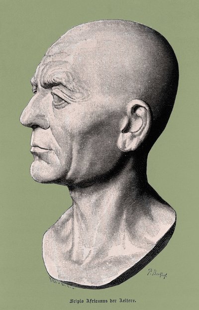 Portrét Scipia afrického, generála a římského státníka (235-183 př.nl). od Unknown artist