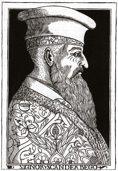Portrét Skanderbega (nebo Scanderbega) (1403 - 1468), albánský warman. od Unknown artist