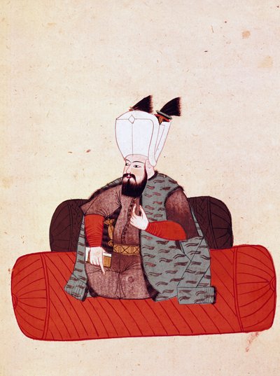 Portrét sultána Amurata III. (nebo Mourada III.) (1574-1595) Miniatura z rukopisu Cicogna z 19. století (1828) podle originálu ze 17. století (1671). Benátky, Biblioteca Marciana od Unknown artist