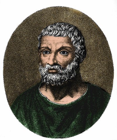 Portrét Thalese de Milet (v gr. Thales) v. -625 - v. -546 od Unknown artist