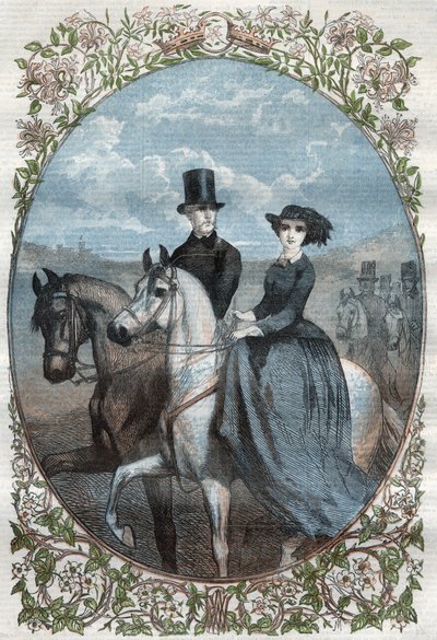 Portrét jejich královských výsostí princezna Viktorie (1840-1901) (dcera královny Viktorie) a korunní princ Frederick William Pruský (1831-1888). Rytina z roku 1858. od Unknown artist