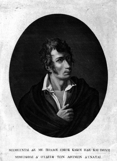 Portrét Ugo Foscolo (1778 - 1827). od Unknown artist