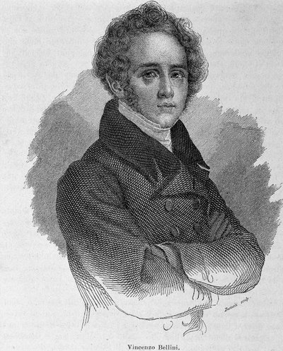 Portrét Vincenza Belliniho (1801 - 1835), italského skladatele. od Unknown artist