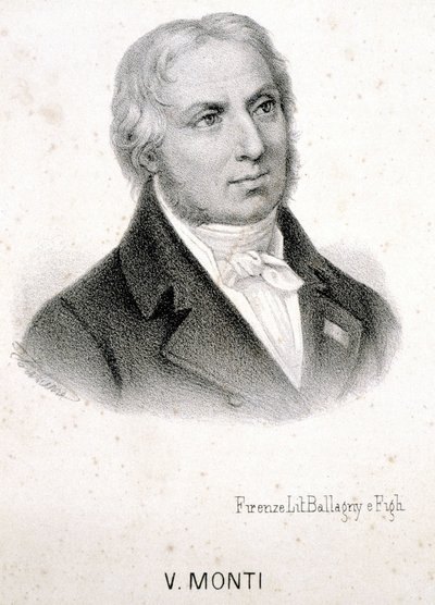 Portrét Vincenza Montiho (1754 - 1828), italský básník, rytina 19. stol. od Unknown artist