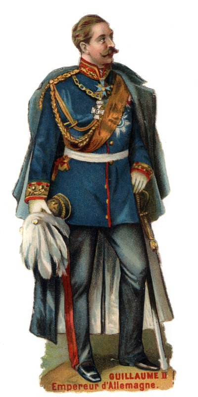 Portrét německého císaře Viléma II (1859-1941). Pozdní chromolitografie 19. století. Soukromá sbírka od Unknown artist