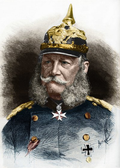 Portrét Viléma I. (1797-1888), pruského krále a německého císaře. Rytina z konce 19. století. od Unknown artist