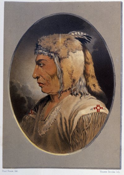 Portrét Indiána: Man-Ce-Muckt – v „“ Putování umělce mezi indiány Severní Ameriky““ od Paula Kanea, Longmans & Roberts, Londýn od Unknown artist