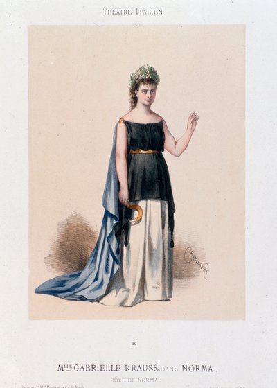 Portrét zpěvačky Gabrielle Kraussové v opeře Norma od Unknown artist