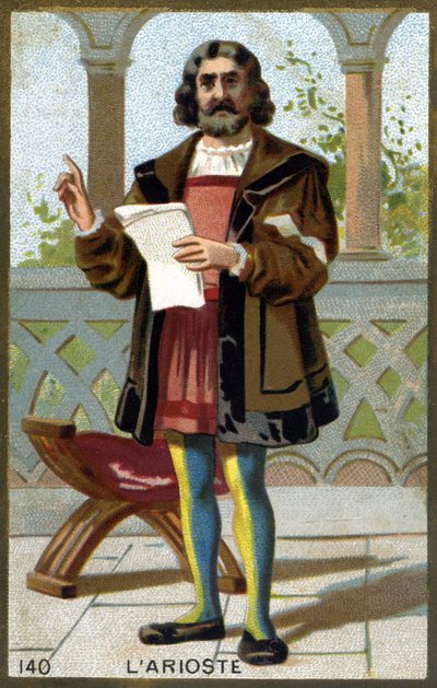 Portrét Ariosta (1474 - 1533) nebo Ludovico Ariosto. Chromolitografie konce 19. století. od Unknown artist