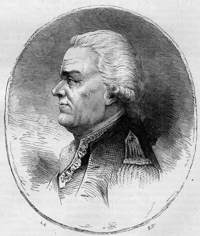 Portrét hraběte z Grasse (Francois Joseph Paul, markýz de Grasse Tilly) (1722-1788), francouzský admirál, který se účastnil americké války za nezávislost (1775-1783). Rytina z roku 1881. od Unknown artist