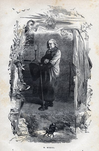 Portrét Eveque Myriel - ilustrace Gustava Briona (1824-1877) pro „The Miserables - First Part: Fantine“ od Victora Huga (1802-1885) 1862 od Unknown artist