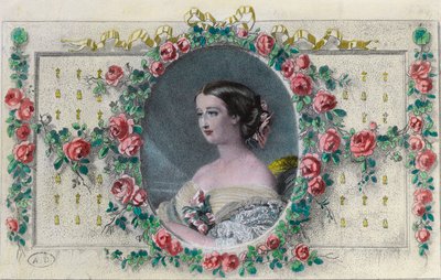 Portrét francouzské imprese Eugenie de Montijo (1826 - 1920). Rytina 19. století. Soukromá sbírka. od Unknown artist