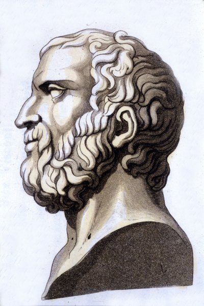 Portrét řeckého filozofa Zenona de Citium (335 př. n. l. - 264 př. n. l.), zakladatele stoicismu. Rytina 19. století. od Unknown artist