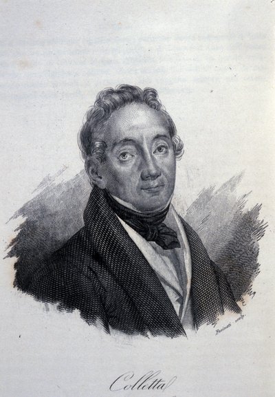 Portrét italského patriota a historika Pietra Colletty (1775-1831) Rytina 19. století od Unknown artist