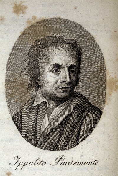 Portrét italského básníka Ippolita Pindemonte (1753-1828), přítele básníka a italského dramatika Ugo Foscolo (1778-1827) Rytina 19. stol. od Unknown artist