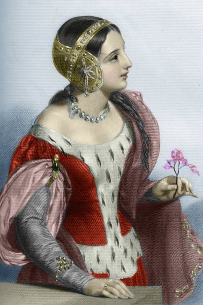 Portrét anglické královny Isabelle of France (Isabella of France) (1295-1358), královna choť krále Edwarda I.). 19. století (rytina) od Unknown artist