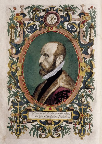 Portrét kartografa Abrahama Ortelia (barevná rytina) od Unknown artist