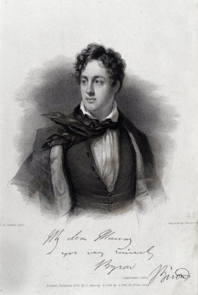 Portrét básníka George Gordona Byrona (1788-1824). od Unknown artist