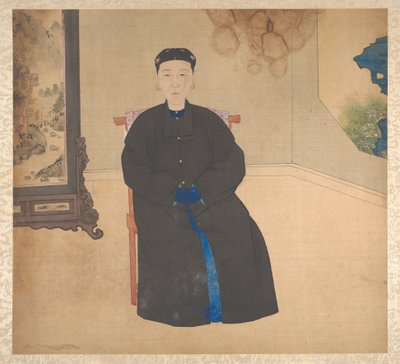 Portréty členů rodiny, polovina 19. století (album o devatenácti listech; tuš a barva na hedvábí) od Unknown Artist