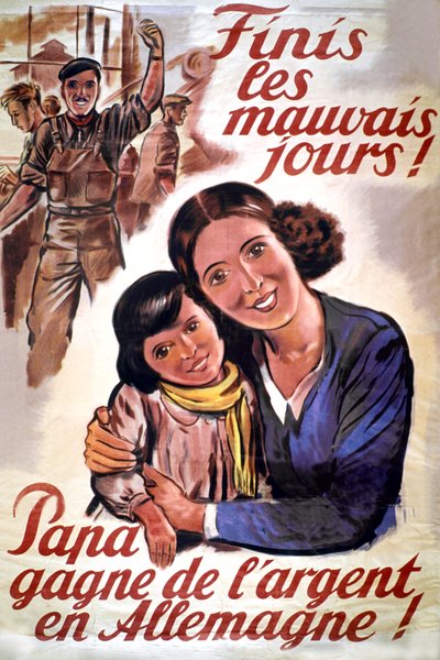 Plakát STO (organizace nucených prací) během německé okupace Francie, cca 1943 (tisk) od Unknown artist