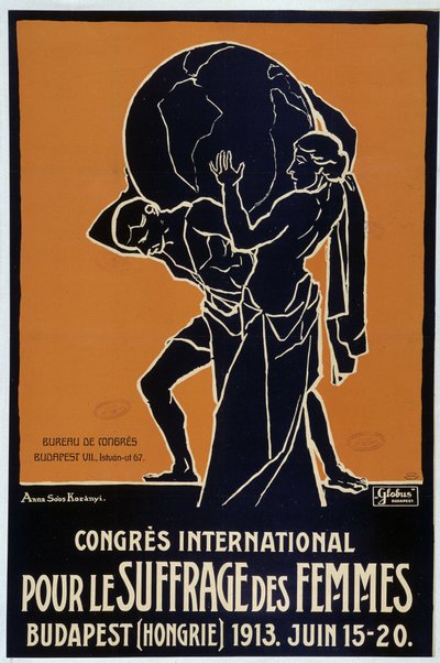 Plakát k Mezinárodnímu kongresu za ženské volební právo v Budapešti od Unknown Artist