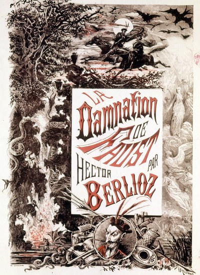 Plakát La Damnation de Faust od Hectora Berlioze. sd. konec 19. století. od Unknown artist