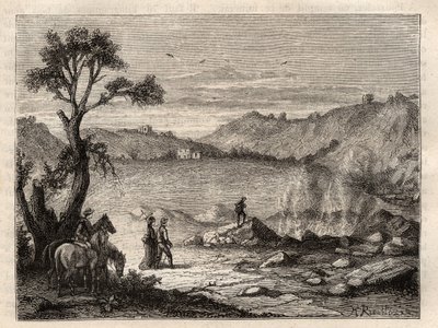 Pozzuoli Solfatara, poblíž Neapole - Solfatara de Pouzolles, Itálie - rytina v 