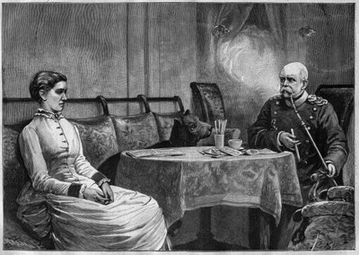 Princ Otto von Bismarck (1815-98) a jeho manželka Johanna (1824-94) - rytina 1887 od Unknown artist