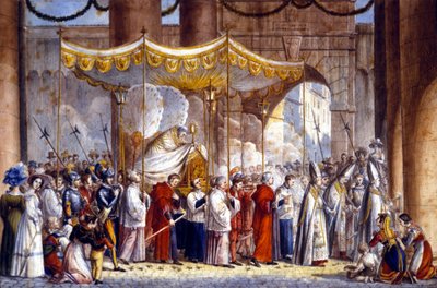 Procesí v Římě v roce 1835 papeže Gregoire XVI. (1765 - 1846). od Unknown artist