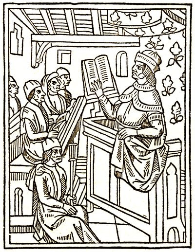Profesor vyučující z křesla od Unknown artist