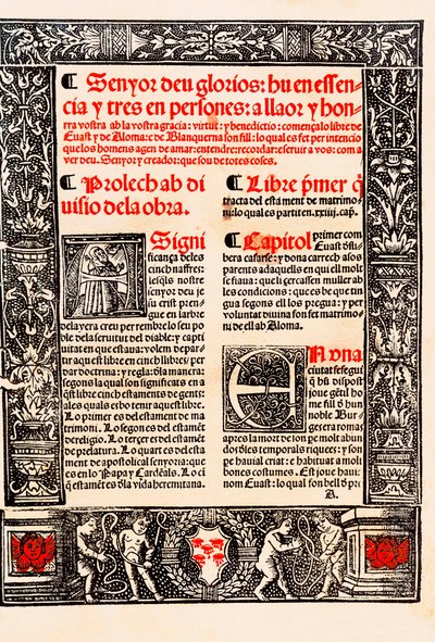 Prolog "" Blanquerna "" od Raymonda Lulla v katalánštině Ramon Llull, ve španělštině Raimundo Lulio (Lullo) (Lull), katalánský filozof, teolog a básník (1235-1315) od Unknown artist