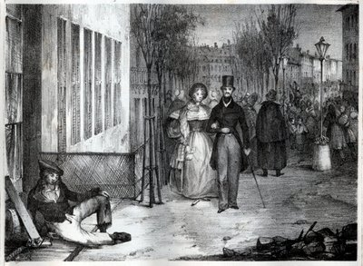 Promenade sur les boulevards v Paříži v 19. století - rytina od Unknown artist