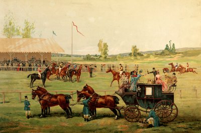 Závodní pole. Barevná chromolitografie konce 19. století. Paříž, dekorativní umění od Unknown artist