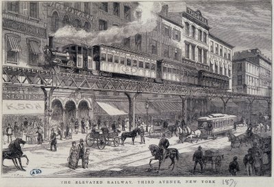 Zvýšená železnice na 3rd Avenue, New York od Unknown artist