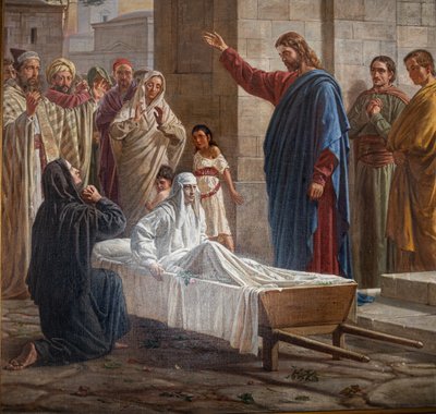 Vzkříšení syna vdovy z Nainu od Unknown Artist