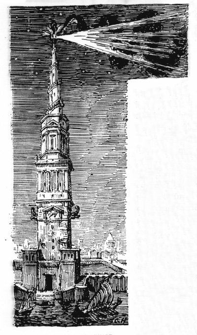 Rekonstrukce majáku Alexandrie po Ebers Egypt. od Unknown artist