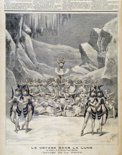 Zastoupení v Divadle Porte Saint Martin z „“Cesty v Měsíci”” - v “”Le Petite Journal”” z 09.04.1892 od Unknown artist