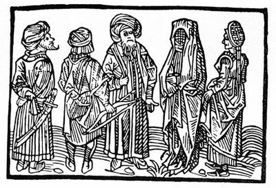 Reprezentace Saracénů, Xylografie 15. století. od Unknown artist