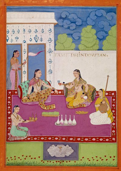 Zastoupení hindustanské ženy na dvoře Shah Alam. Stránka převzata z rukopisu popisujícího cesty Niccolaa Manucciho (1639-1717) 17. století. Paříž, NL od Unknown artist