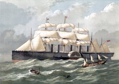 Reprezentace britské lodi Great Eastern, první obří parník, slavnostně otevřená v roce 1858 navržená Isambard Kingdom Brunel (Great eastern iron plachetnice navržená Isambard Kingdom Brunelem) - 19. století od Unknown artist
