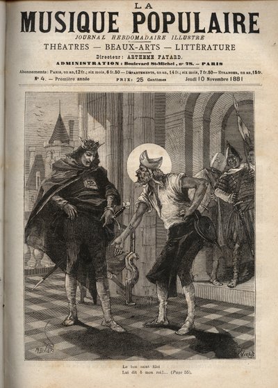 Znázornění francouzské populární písně „“Král Dagobert““ představující krále Dagoberta I. (asi 600–639) a svatého Eloi de Noyon (asi 588–660): „Dobrý svatý Eloi od Unknown artist