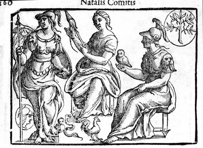 Zastoupení božské Athény. Rytina z "Mytologie a bajky" od hraběte Natalie 1637 od Unknown artist