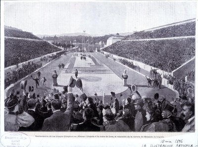 Obnova olympijských her v Aténách: příjezd Lues, vítěze maratonu od Unknown artist
