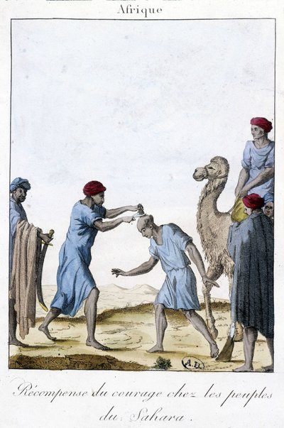 Odměna za odvahu mezi národy Sahary - rytina od Unknown artist