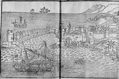 Rhodos - v ""Les Saintes Peregrinations"" od Bernarda de Breydenbach od Unknown artist