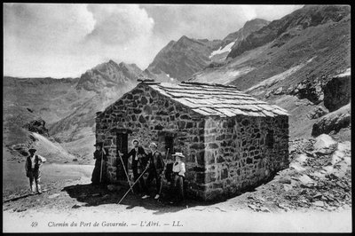 Cesta do přístavu Gavarnie: úkryt (horské útočiště) - pohlednice, konec 19. století. od Unknown artist
