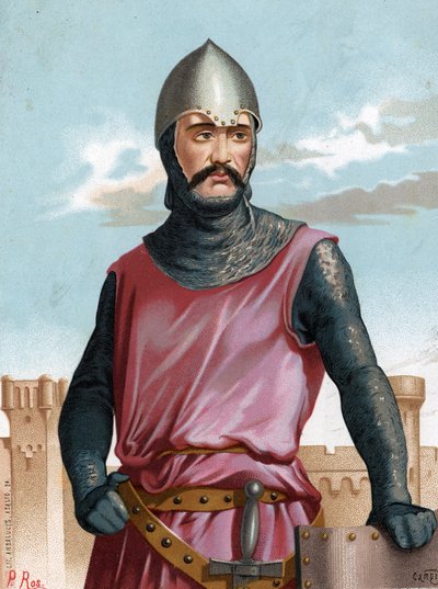 Rodrigo Dìaz de Vivar, známý jako španělský hrdina Cid Campeador (1043 až 1099). Podle odstínů a slavných žen Barcelona 1877. od Unknown artist