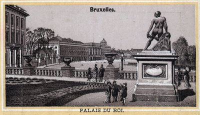 Královský palác v Bruselu, Belgie. Chromolitografie konce 19. století. od Unknown artist